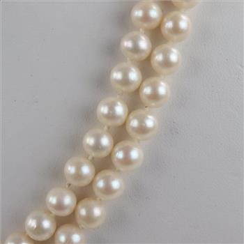 Double Strand Of Pearls With Sterling Silver Clasp