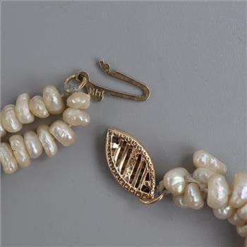 Double String Pearl Bracelet 14kt Gold Clasp