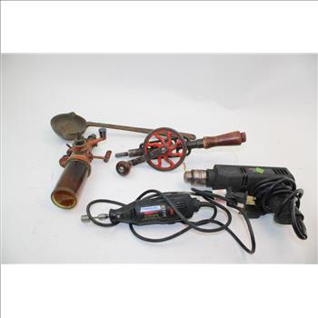 Dremel Multipro Rotary Tool, Black & Decker Drill, & More In Black Skil Tool Bag; 5 Pieces