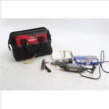 Dremel Rotary Tools & More In Husky Tool Bag; 5+ Pieces
