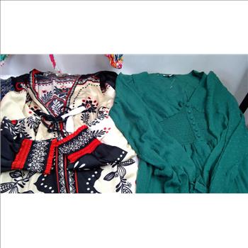 Dresses And Shirts Bulk Lot, Size Small - DAMAGED, TORN SECURITY TAGS, 7 Pieces