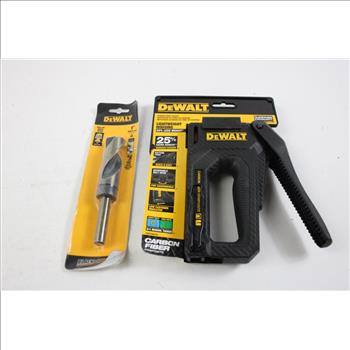 Drill Bits And Stapler, 4 Pieces