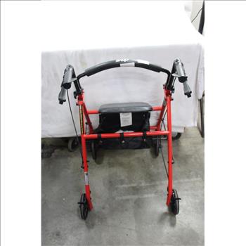 Drive, Walker With Fold Up Removable Back Support, Red