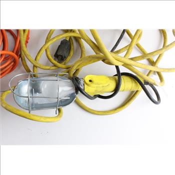 Drop Light And Extension Cords, 4 Pieces