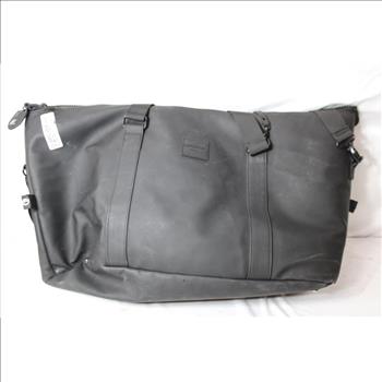 Duchamp London Black Rubberized Duffle Travel Bag With Strap And USB Port/Cable