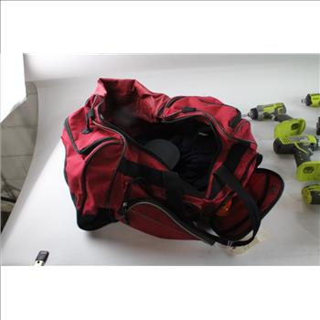 Duffle Bag With Ryobi Power Tools & Accessories, 10+ Pieces
