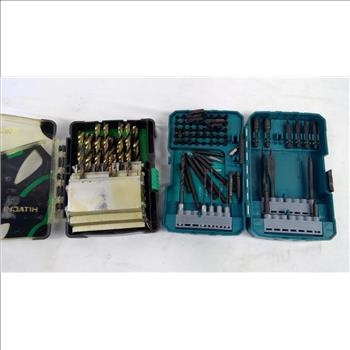 DynaCraft, Pittsburgh Ratchet And Socket Kit, Makita, Hitachi Drill Bits Kits, 4 Pieces