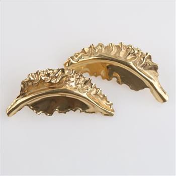 E. Katz 14kt Gold Leaf Stud Earrings