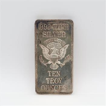 E Pluribus Unum Fine Silver 10 Troy Oz Bar