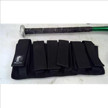 Easton Baseball Bat, Headphones, Machete, Gun Holsters, Magazine Pouch, 6 Pieces