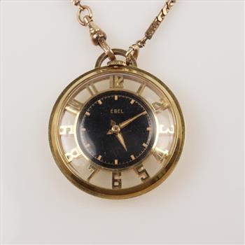 Ebel 18kt Gold Skeleton Pocket Watch - Evaluated By Our Certified Gemologist-AGS/GIA