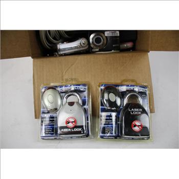 Edimax CPU Switch, Laser Locks, Digital Cameras, And More, 8 Pieces