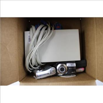 Edimax CPU Switch, Laser Locks, Digital Cameras, And More, 8 Pieces