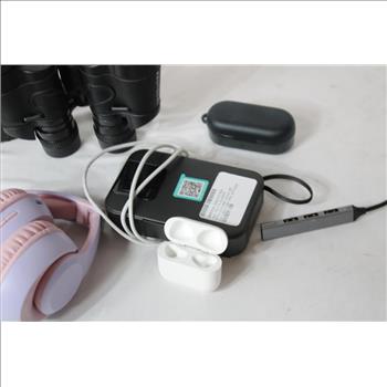 Electronics Bulk Lot - Powerbank, Headphones, AC Adapters, And More