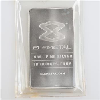 Elemental Fine Silver 10 Troy Oz Bar