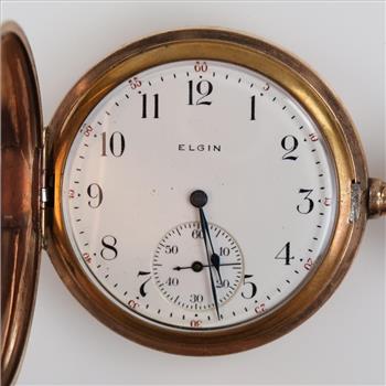 Elgin 10kt GF Hunter Pocket Watch