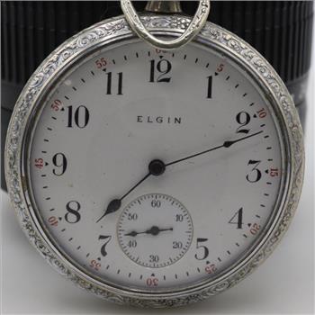 Elgin Silver Plated Pocket Watch