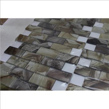 Elida Ceramica Volcanic Essence Glass Brick Mosaic Subway Wall Tile: 5 Items
