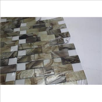 Elida Ceramica Volcanic Essence Glass Brick Mosaic Subway Wall Tile: 5 Items