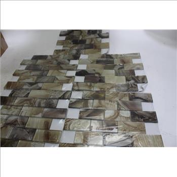 Elida Ceramica Volcanic Essence Glass Brick Mosaic Subway Wall Tile: 5 Items