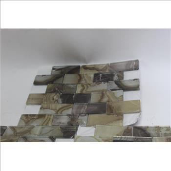 Elida Ceramica Volcanic Essence Glass Brick Mosaic Subway Wall Tile: 5 Items