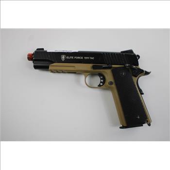 Elite Force 1911 Blowback 6mm BB Pistol Airsoft Gun, 1911 TAC, FDE/Black