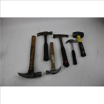 Estwing Mallet, Hammers, Tape Measures, Hart Stud Finder, And Storage Box, 10 Pieces