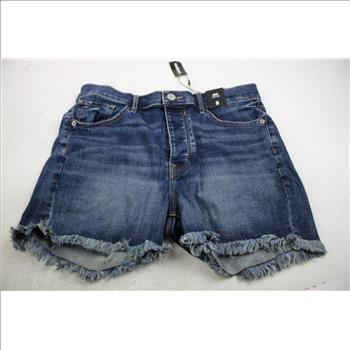 Express Midi High Rise Denim Shorts, Medium Shirt, Heart-Pattern Ankle Socks, 3 Pieces