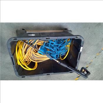 Extension Cords Bulk Lot, 3 Pieces With Ryobi Pressure Washer Spray Gun