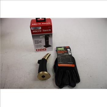 E-Z Up 10' Cover Bag, Micro Torch, Bluetooth Headset, Screws, And More, 7 Pieces