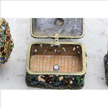 Faberge Style Egg, Dolphin Jewelry Box: 3 Items