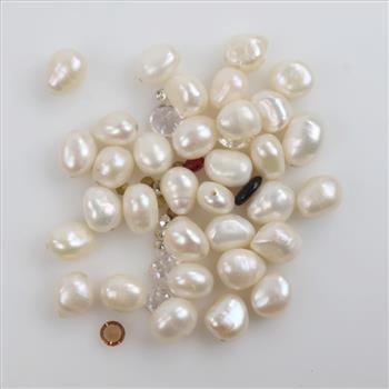 Faceted Loose Jewelry Craft Stones And Beads, 40+ Pieces