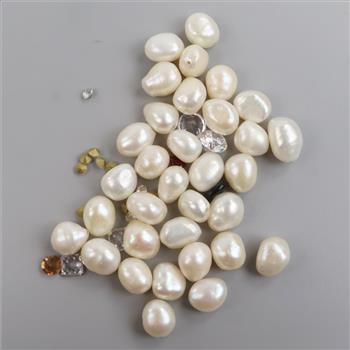 Faceted Loose Jewelry Craft Stones And Beads, 40+ Pieces