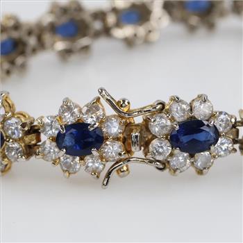 Fashion Blue And Clear Stone Bracelet
