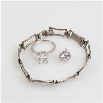 Fashion Bracelet And Silver Jewelry, 3 Pieces