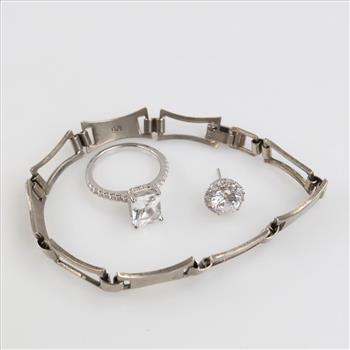 Fashion Bracelet And Silver Jewelry, 3 Pieces