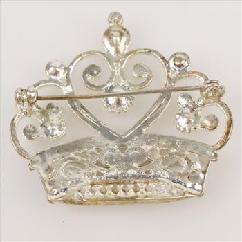 Fashion Clear Stone Royal Crown Brooch