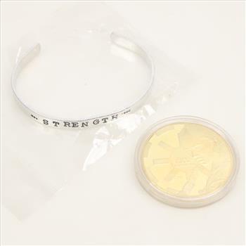 Fashion Cuff Bracelet, And Token, 2 Pieces