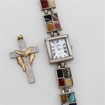 Fashion Pendant And Sterling Silver Watch, 2 Pieces