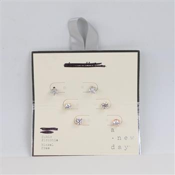 Fashion Stud Earrings, 3 Sets