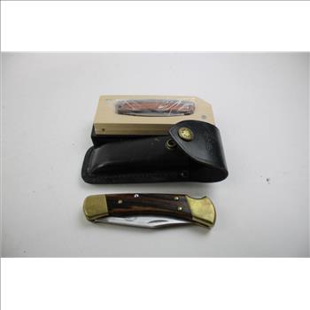 Field Dog Little Peanut, Crowing Rooster, Buck, And Other Knives, 5 Pieces