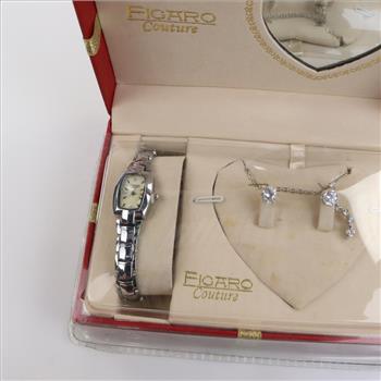 Figaro Watch & Figaro Fashion Jewelry, 3 Pieces