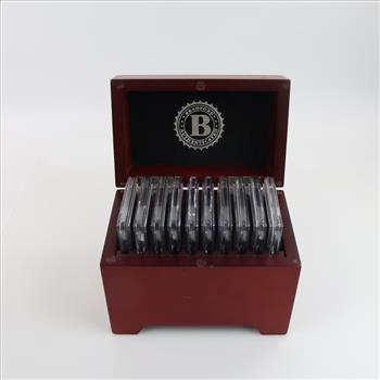 Fiji One Dollar Proof Silver Plated NFL Bradford Collector Box, 10 Tokens