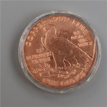 Fine Copper Indian Head 1oz Round