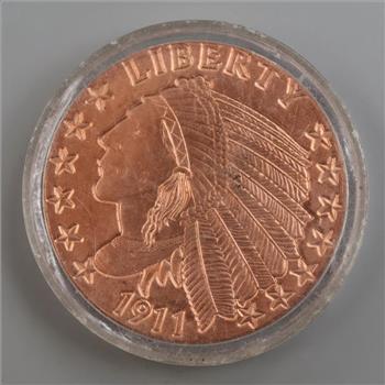 Fine Copper Indian Head 1oz Round