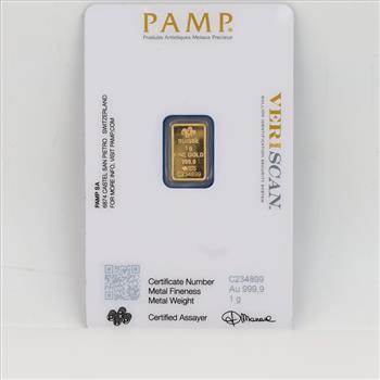 Fine Gold PAMP Suisse 1g Bar