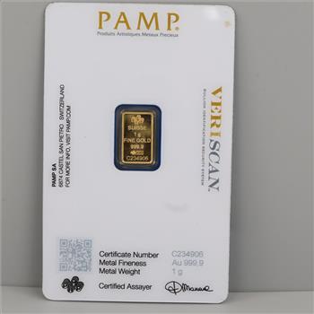 Fine Gold PAMP Suisse 1g Bar