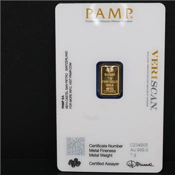 Fine Gold PAMP Suisse 1g Bar