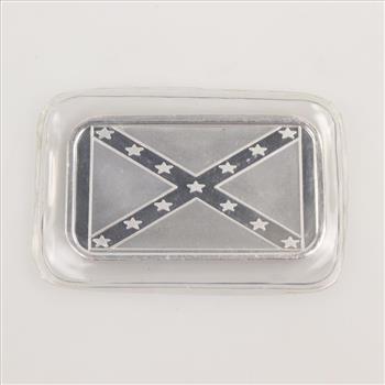 Fine Silver Confederate Flag 1oz Bar