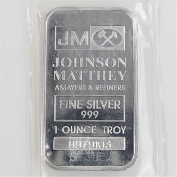 Fine Silver Johnson Matthey 1 Troy Oz Bar